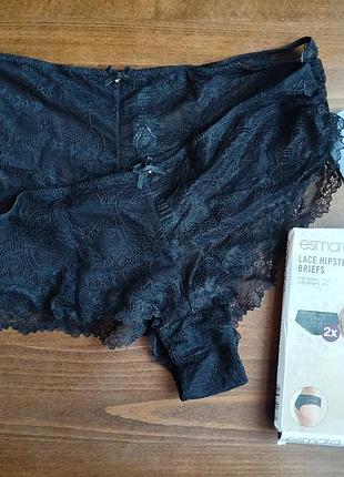 Трусики женские шортики кружево черные esmara набор м размер