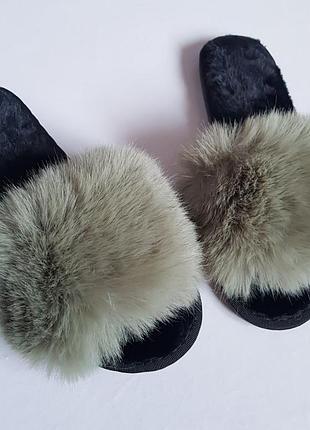 Тапочки мінатні пухнасті жіночі