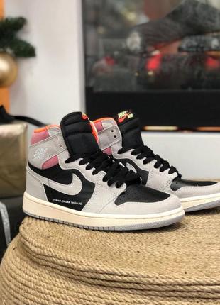 Nike jordan 1 retro grey/black  sod наложенный платёж купить
