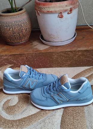 Женские кроссовки new balance 574. размер: 36.5, светло-синего (голубого) цвета