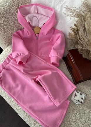 Детский костюм для девочки цвет ярко-розовый