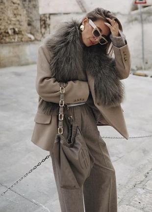 Zara теплые брюки wool