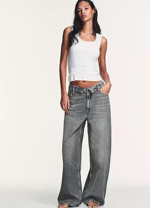 Джинсы trf со средней посадкой и откладным поясом