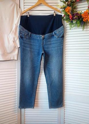 Джинсы синие для беременных прямые h&m slim straight high rib хл.