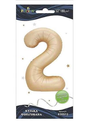 Кулька фольгована цифра 32 (80 см) 2 лате тм pelican