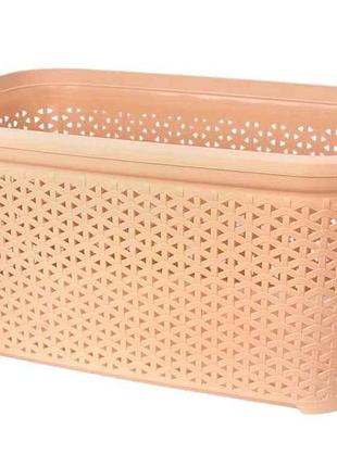 Корзина без крышки с рамкой 50л 405 x 595 x 280мм бежевая тм diomedea