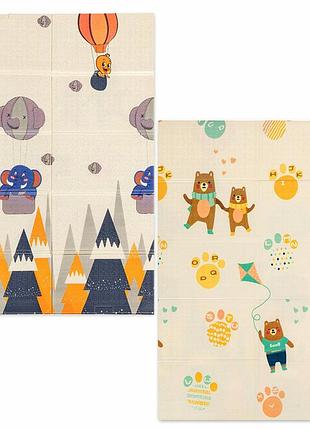 Дитячий складний термокилимок 117см х 177см х 8мм повітряні кульки - ведмедики (301) sw-00003031