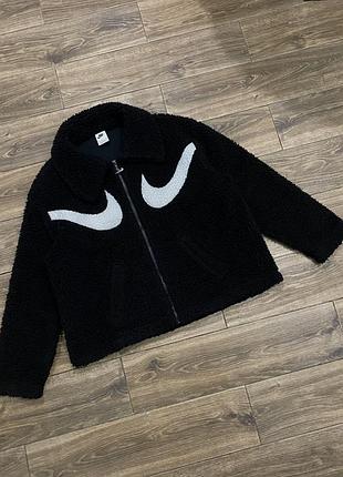 Куртка жіноча леопард nike sportswear swoosh black