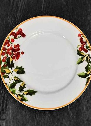 Тарелка 20.5см 8 4шт/уп christmas winterberries hen21142 тм stenson