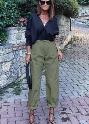 Брюки, штани котонові жіночі мом, банани