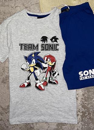 Комплект котоновий літній sonic : футболка+шорти розмір: 11-12 років
