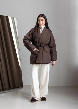 Демісезонна куртка кімоно з поясом