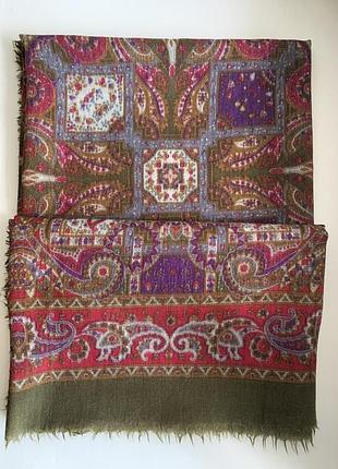 Kaschmir 🤎 винтаж 90-х | 100% reine wolle | платок paisley handsedruckt