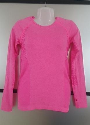 Ярко розовый лонгслив для спорта, тренировок,workout, размер 10-12