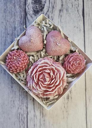 Свечи ручной работы ароматические, подарочный набор свеч ручной работы с ароматом вишни