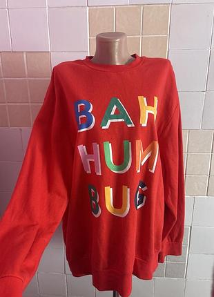 Брендовий червоний світшот на легенькому флісі в розмірі xl