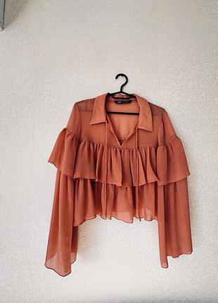 Блуза рожева zara, розмір xs