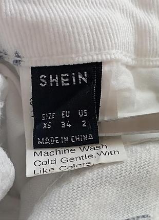 Джинси жіночі білі з принтом shein 8