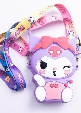 Детская силиконовая сумочка-кошелёк 15*10*3 см фиолетовый hp-55-6v