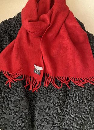Шарф 🧣 зі 100% кашеміру червоного кольору від преміального бренду warren  & parker
