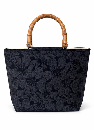 Тренд стильна жіноча чорна сумка гобелен текстильна в руку літня сумка