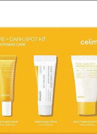 Celimax pore+dark spot brightening kit - набір для обличчя проти пігментації з ніацинамідом і керамідами