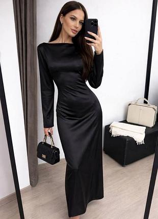 Сукня  шовкова maxi 42,44,46,48 чорний,смарагдовий,молочний,  358 bom 💎