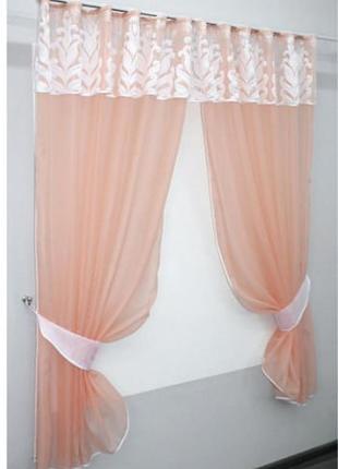 Штора на кухне шифон