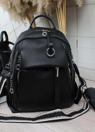 Женский стильный и качественный рюкзак сумка для девушек черный