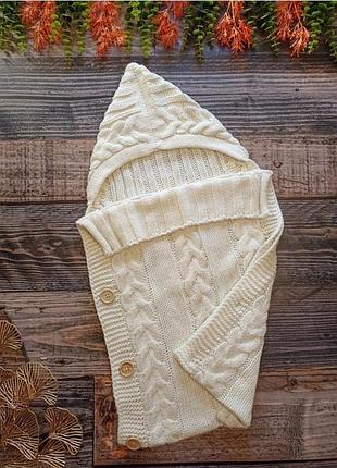 Вязаный конверт - кокон для новорожденных