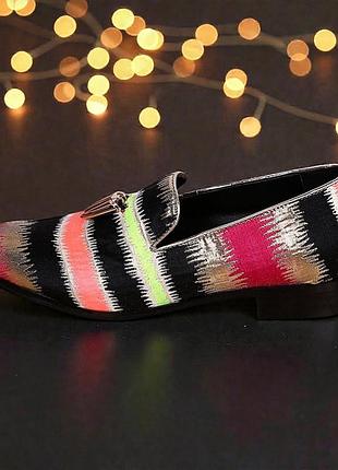 Шкіряні туфлі блискучі лофери wolf.valley 2