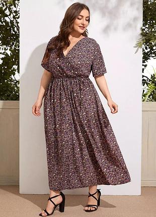 Шикарное платье макси shein в мелкий цвточек