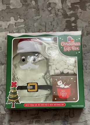 Різдвяний подарунковий набір christmas gift box для приготування гарячого шоколаду з маршмеллоу 45 г