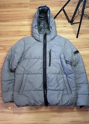 Пуховик barbour international driesh jacket grey storm