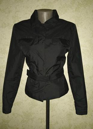 Черная женская куртка trend-line с поясом m