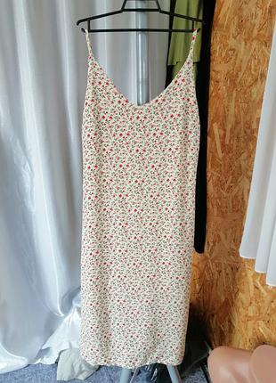Платье сарафан цветочный принт натуральная хлопковая ткань длина миди есть небольшая стрелка