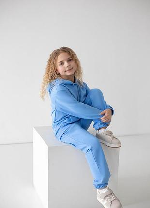 Стильний однотонний спортивний костюм для дівчаток, двонитка, стильный однотонный спортивный костюм для девочки