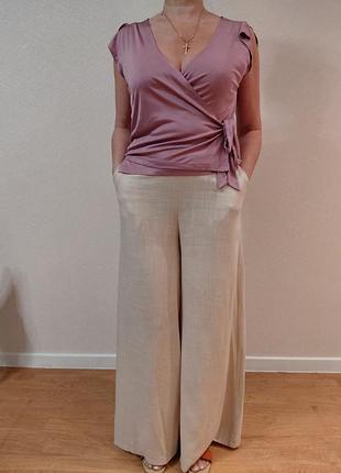 Шовковий топ на запах warehouse  100% silk