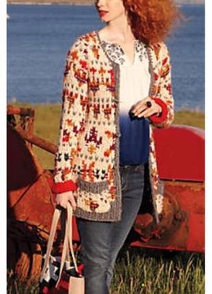 Теплий кардиган, кофта від anthropologie, sleeping on snow, розмір l, виробництва китай, 30% вовни, 70% акрил, товста в'язка