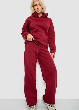 Спортивный костюм женский на флисе, цвет бордовый, 257r87