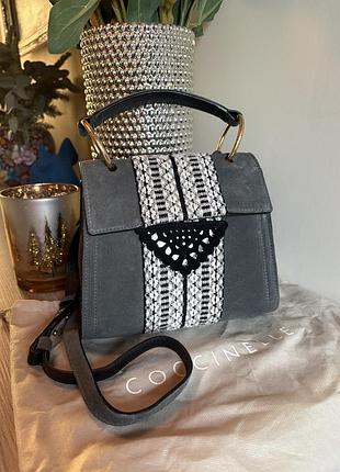 Сумка жіноча шкіра coccinelle оригінал сіра