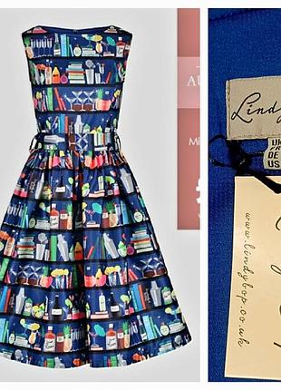 Новое роскошное платье lindy bop в ретро стиле 50-х,audrey mixologist bookcase print swing dress