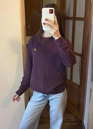 Бордовий базовий світшот кофта lyle&scott