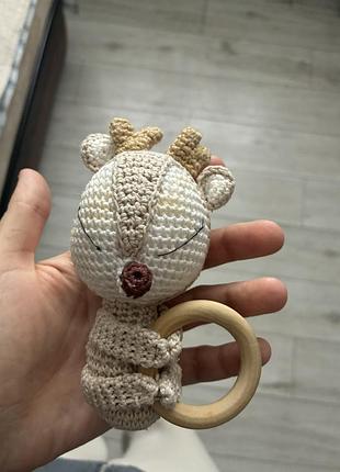 Плетена трендова іграшка погримушка брязкальце для немовля my little angel