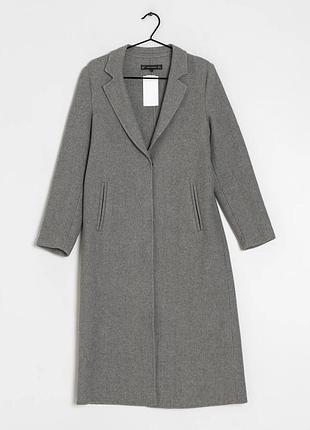 Класичне сіре пальто zara шерсть