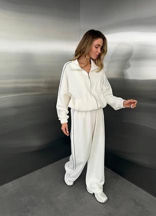 Стильный женский брючный прогулочный костюм оверсайз