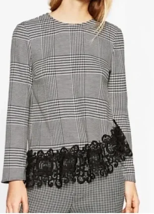 1+1=3❤️ отличная кофточка, блуза с кружевом от zara