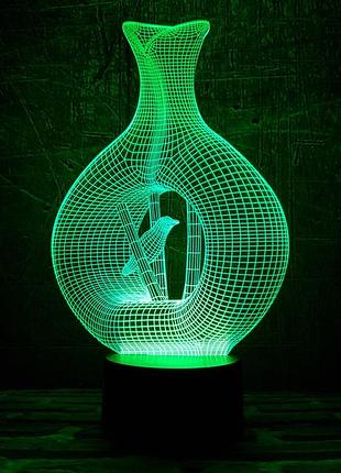Сменная пластина для 3d светильников "птица в клетке" 3dtoyslamp