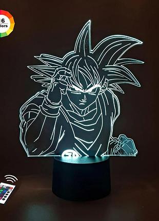 3d нічник "гоку вегета" (волічне зображення)+ пульт дк + мережевий адаптер + батарейки (3ааа) 3dtoyslamp