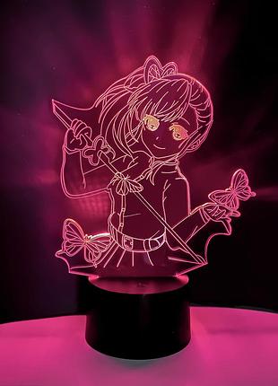 3d нічник "канао цуурі" (волічне зображення) + пульт дк + мережевий адаптер + батарейки (3 ааа) 3dtoyslamp